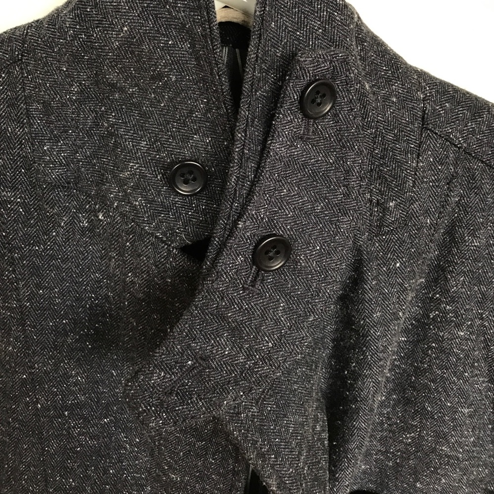 Men's Navy Blazer with Pop Collar Close Tab.