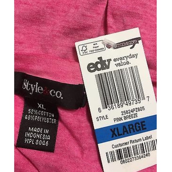 Style & Co Pink Burnout T-Shirt Top - Picture 6 of 7