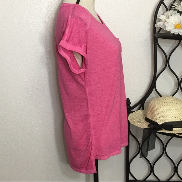 Style & Co Pink Burnout T-Shirt Top - Picture 2 of 7
