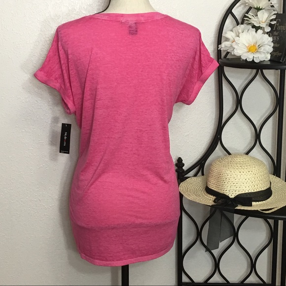 Style & Co Pink Burnout T-Shirt Top - Picture 3 of 7