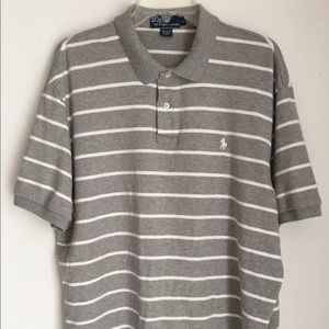 Polo by RALPH LAUREN Pony Gray-White Striped Polo
