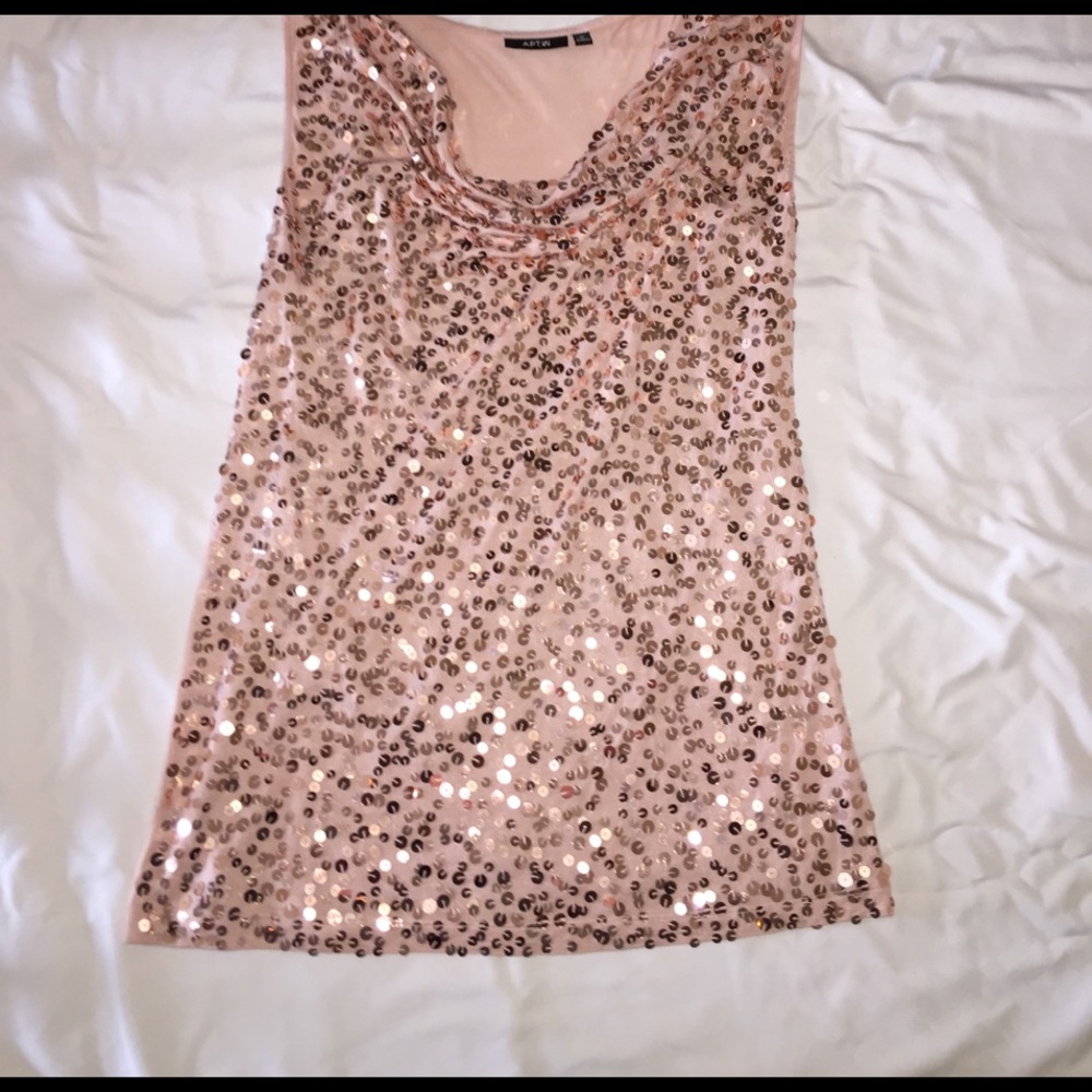 Rose gold sequence top