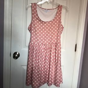 Delia's Pink and Cream Polka Dot Dress.