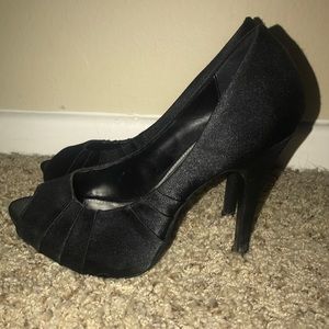 Black peep toe heels