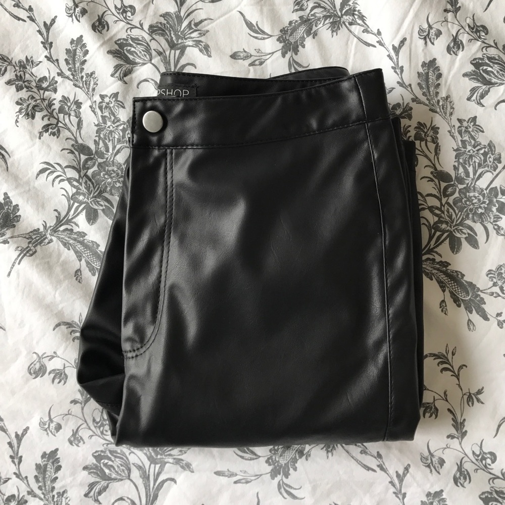 Faux Leather Skinny Ankle Pants from Topshop.
