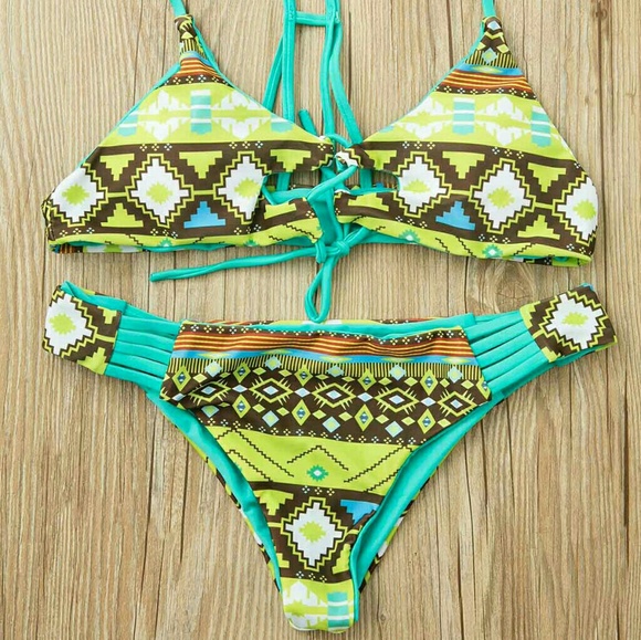 Tribal Strappy Racerback Bikini - Picture 4 of 7