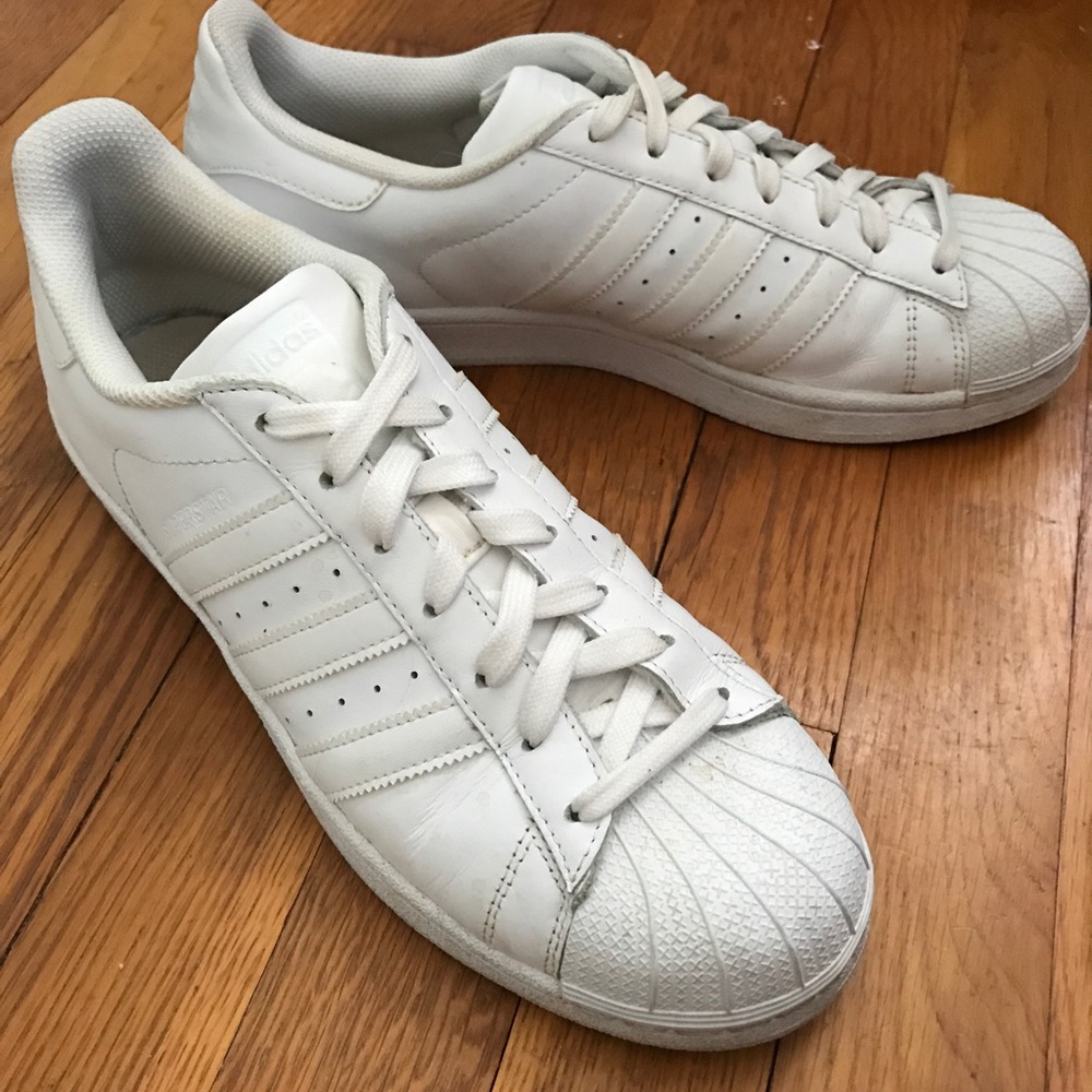 Adidas all white sneakers