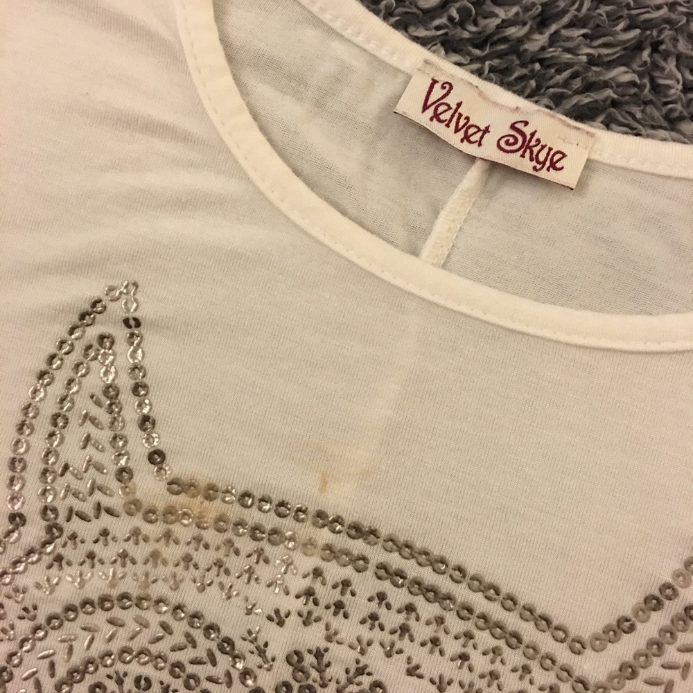 🦉Owl top | faux sequin detail | used - Picture 4 of 7