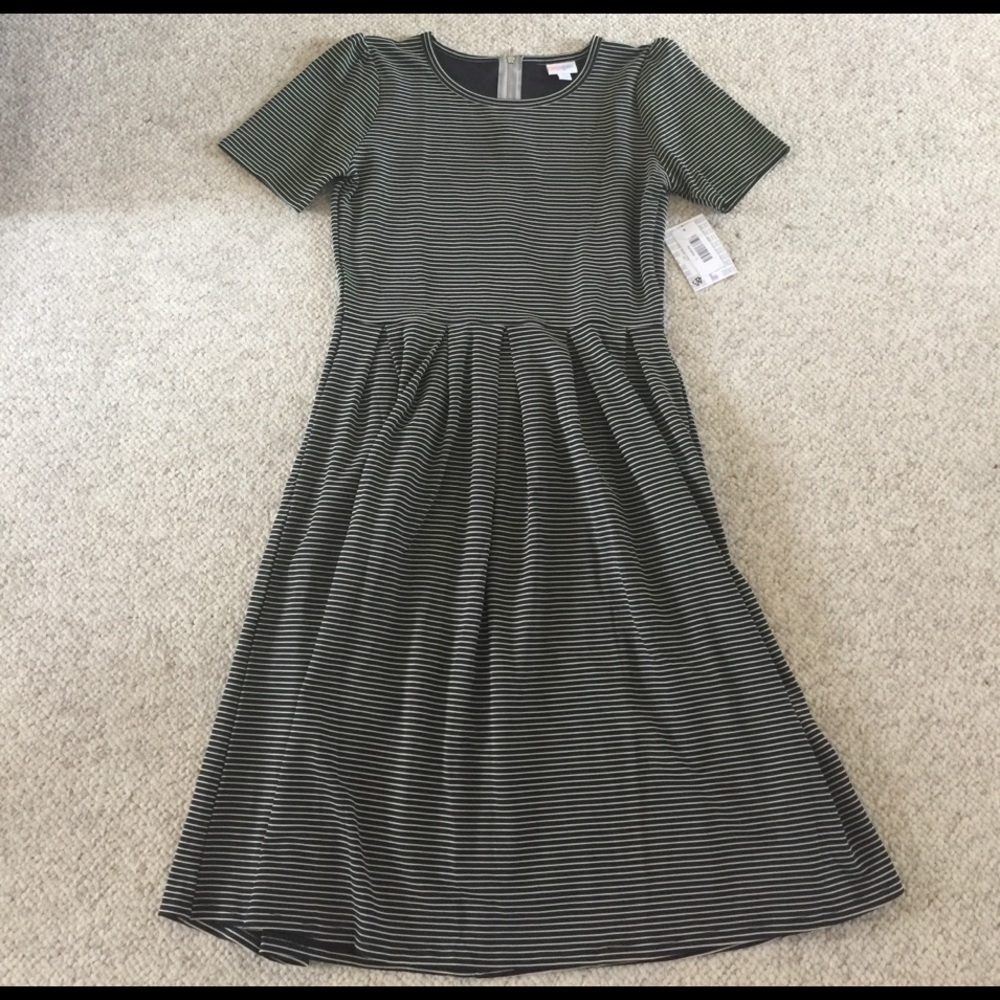 Lularoe Black and white striped Amelia
