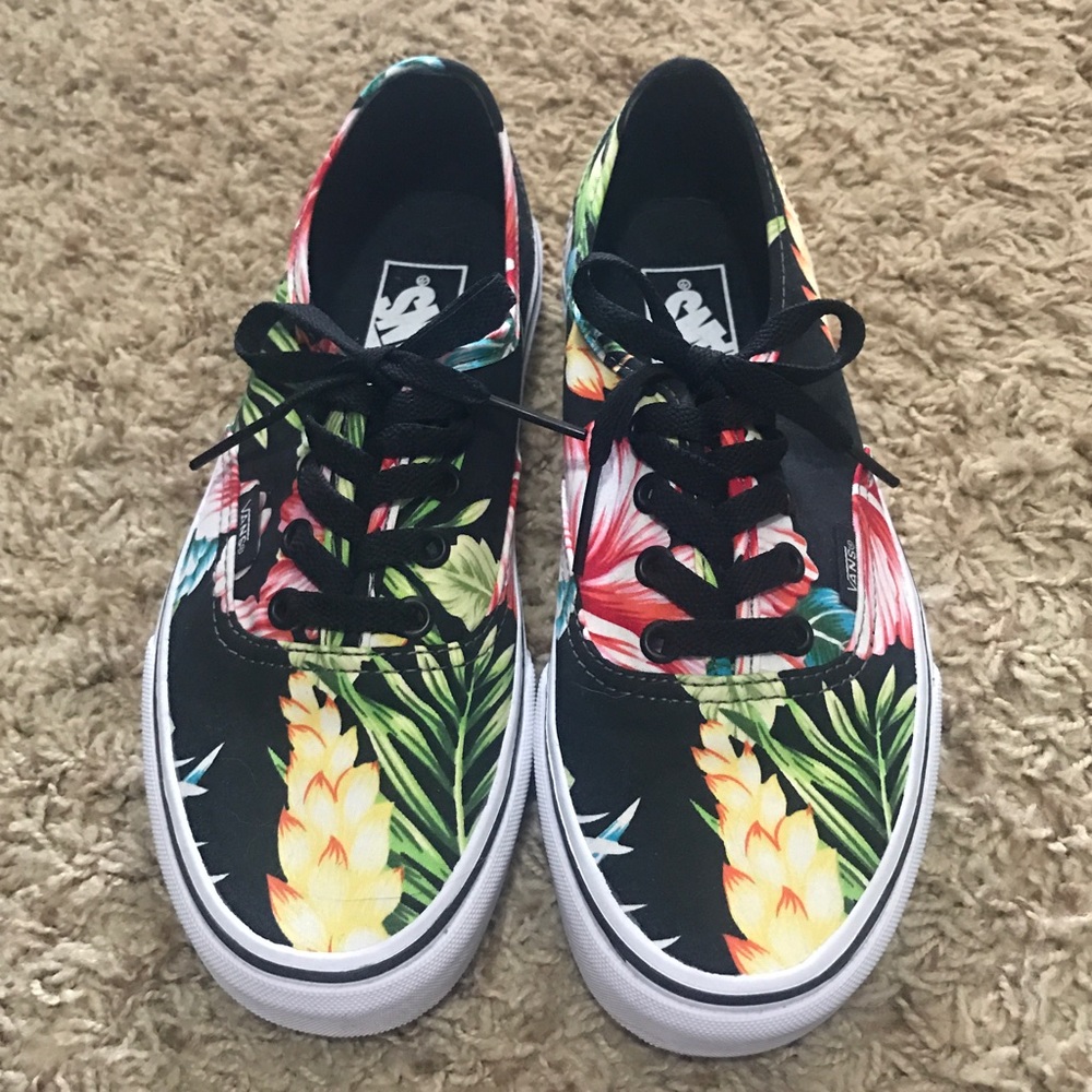 Hawaiian flower vans
