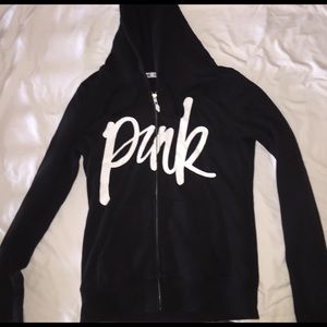 Zip up black victorious secret hoodie