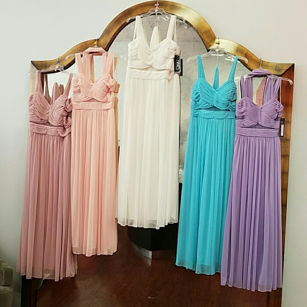 Bridesmaids dresses with cutouts sheer inset