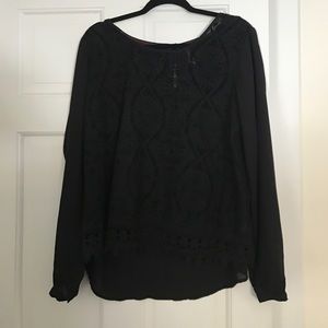 Beautiful black shirt with lace front