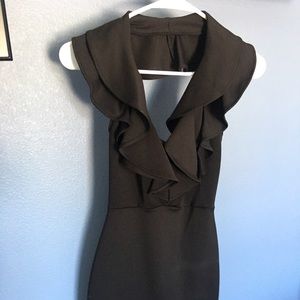 Black halter mini dress