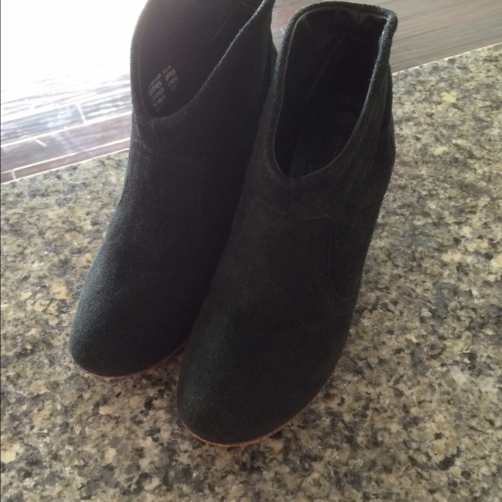 Black suede booties