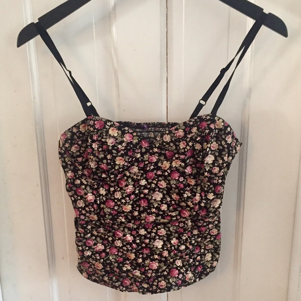 Floral Corset with Ruched Back