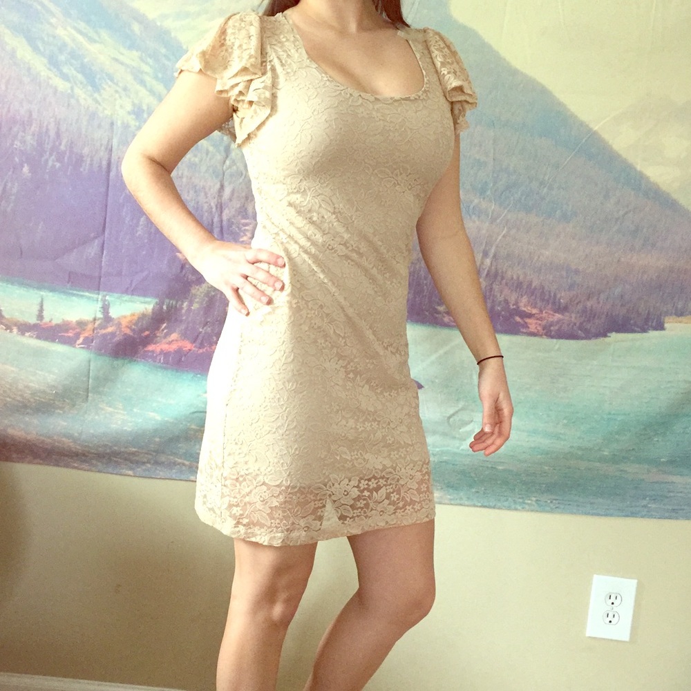 Lace nude dress