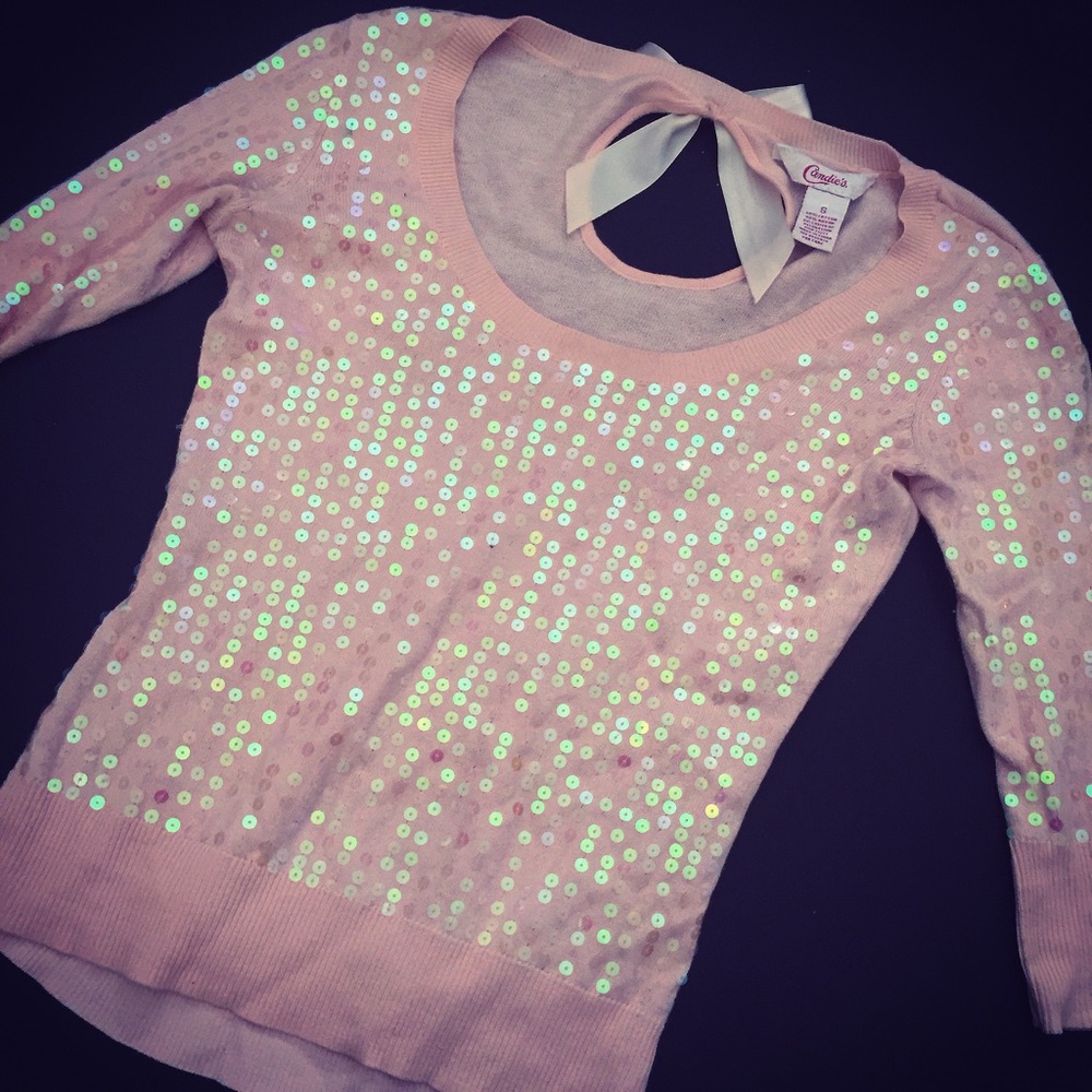 Sequin sparkly pink top