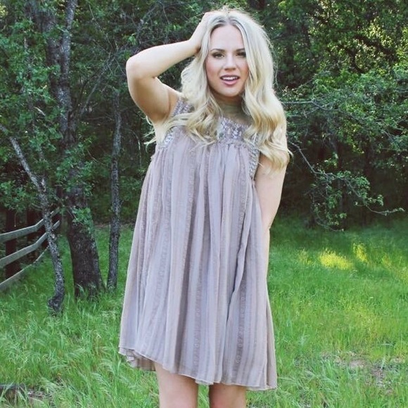 Free People Dresses & Skirts - Free People High Neck Babydoll Georgette Dress