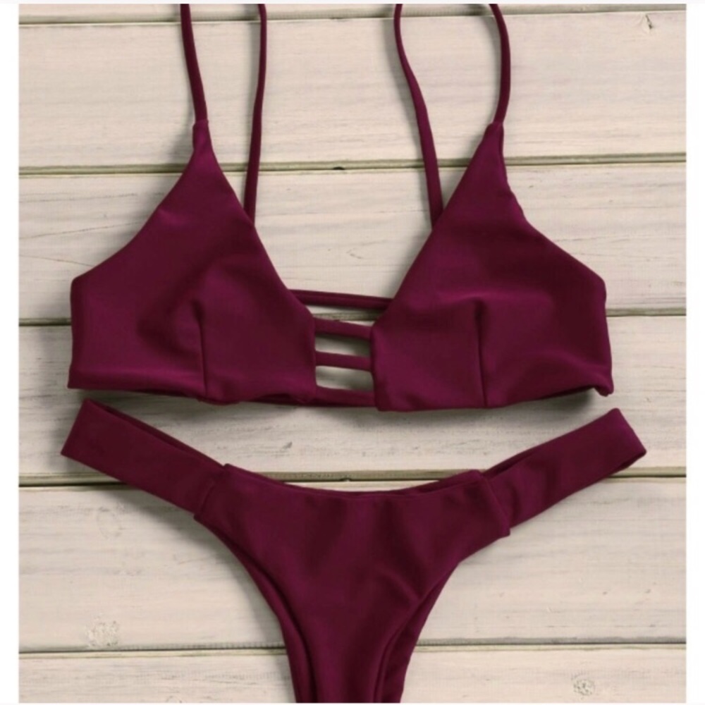 Maroon cheeky  2 piece