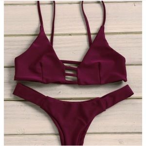 Maroon cheeky  2 piece