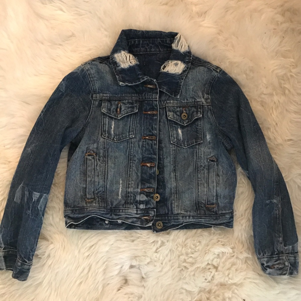 LF Millau distressed denim jacket