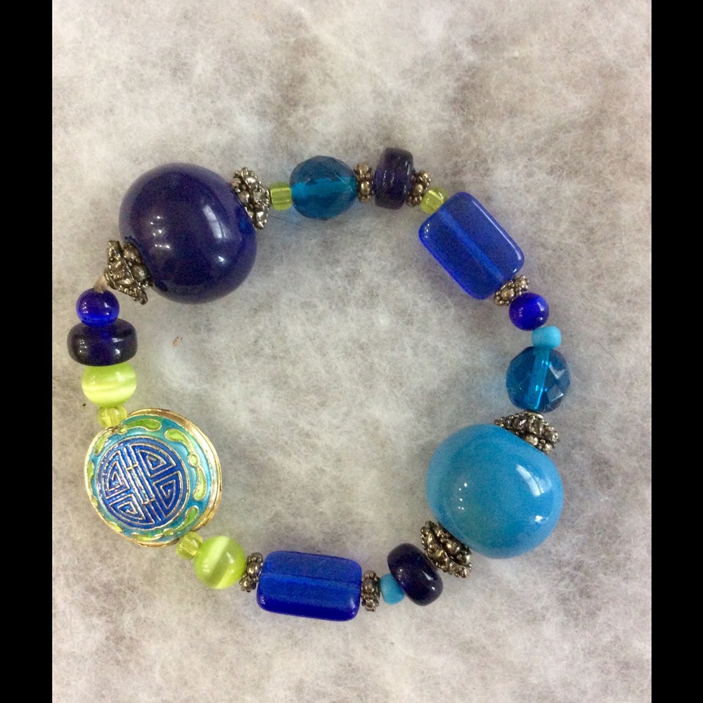 🎉Host Pick 🎉Venetian glass -silver bracelet