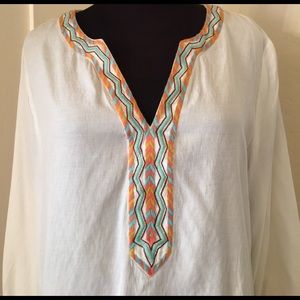 Boho Hippie Beach Embroidered Festival Tunic Top