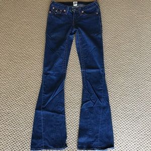 True Religion flare twisted seams jeans