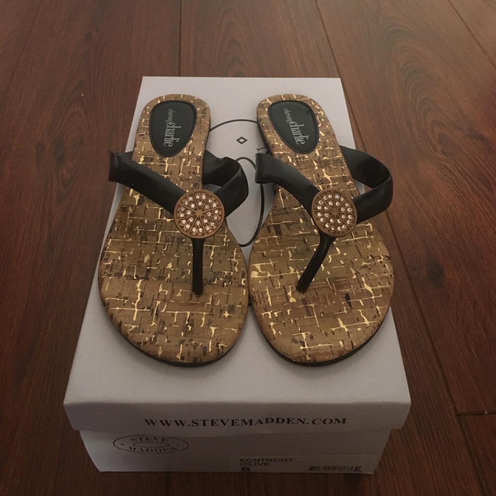 Charming Charlie gold and black sandals