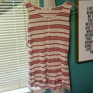 Red and cream tank top