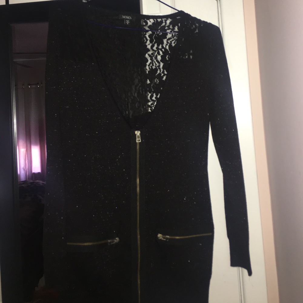 NWOT XOXO sparkly lace cardigan