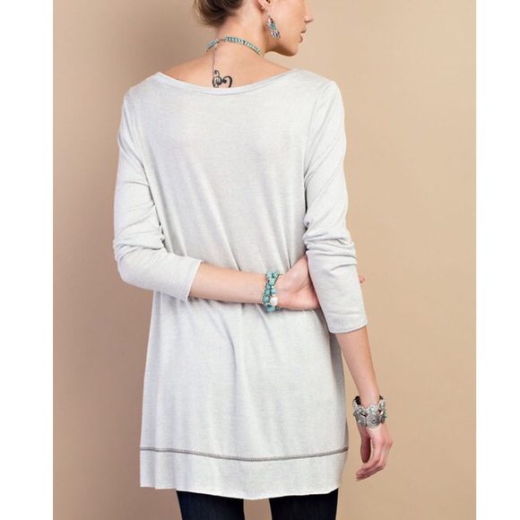 🆕JOSIE loose fit solid tunic top - LT GREY - Picture 4 of 4