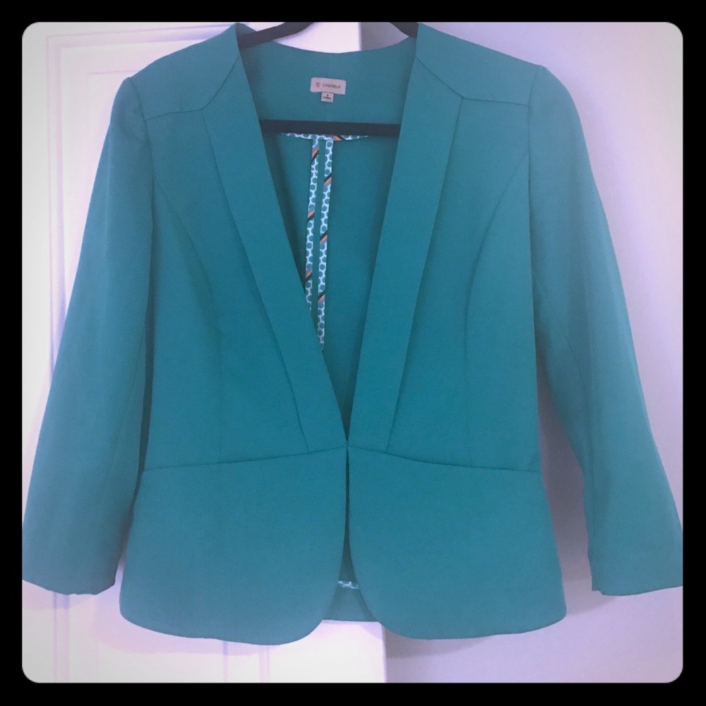 Green 3/4 Sleeve Blazer