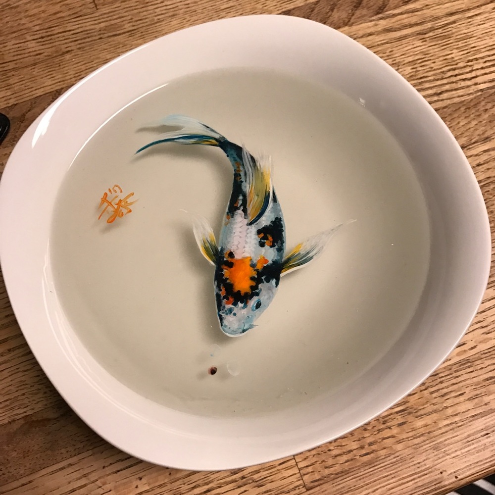 Acrylic Painted on Resin bowl