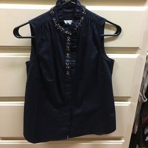 J. Crew top embellished with stone.