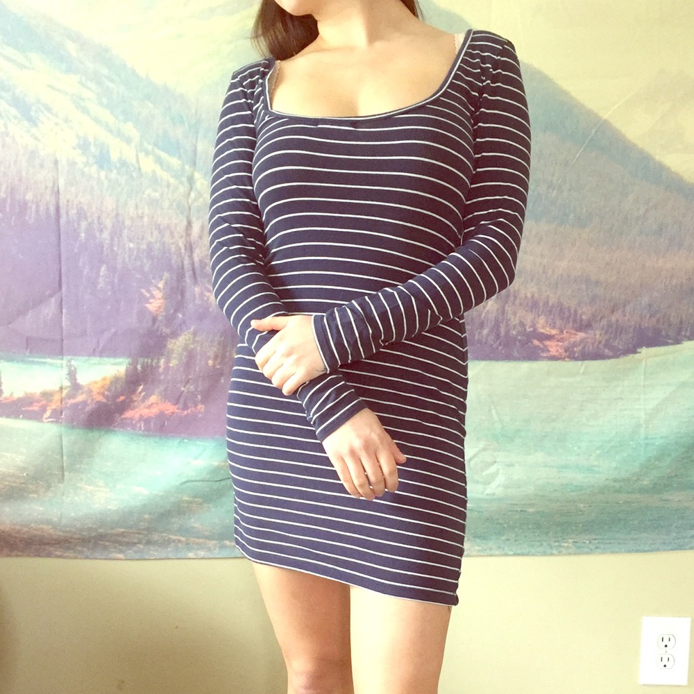 Striped navy dress