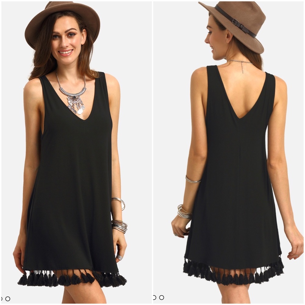 🌴 Cute Black Tassel Dress 🌴