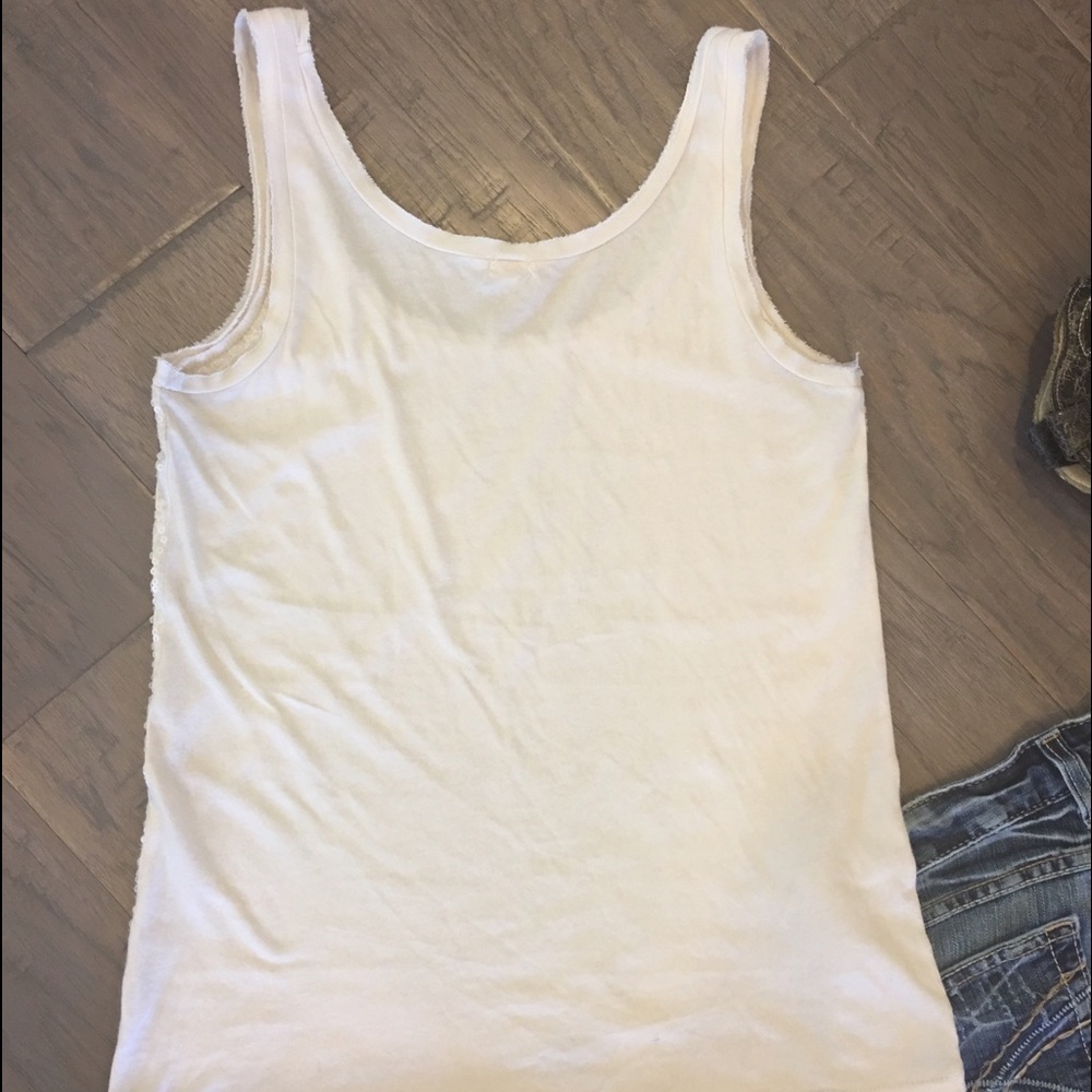 JCREW, ivory sequin tank, Size S - Picture 4 of 4