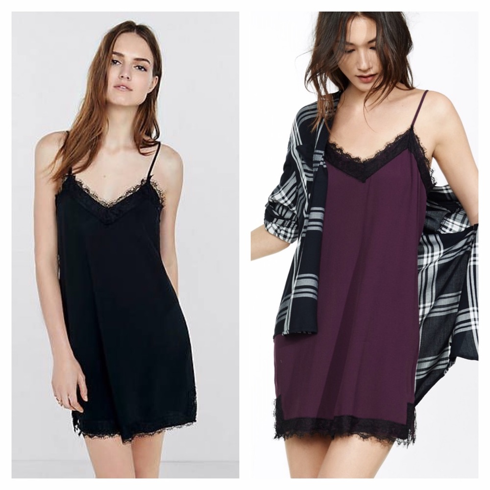 🚫SOLD🚫Express Lace Trimmed Slip Dress