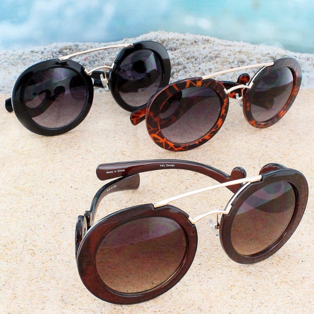 Crossbar Sunglasses with Swirl Detail