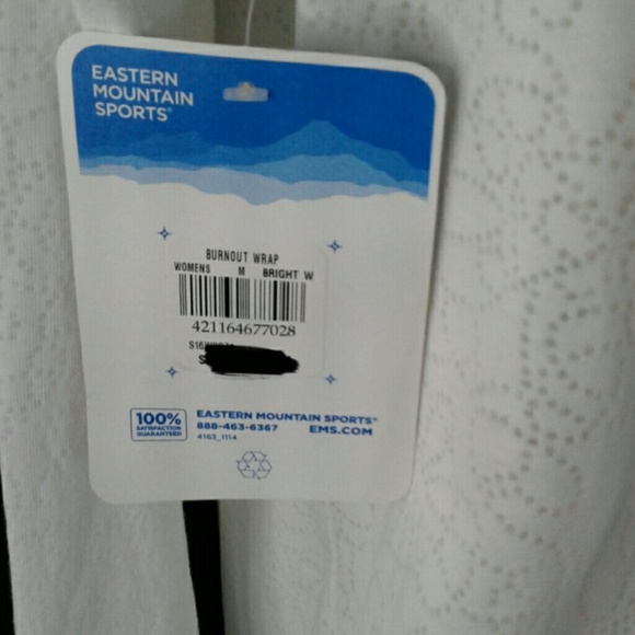 EASTERN MOUNTAIN SPORTS WHITE  BURNOUT WRAP - Picture 3 of 3