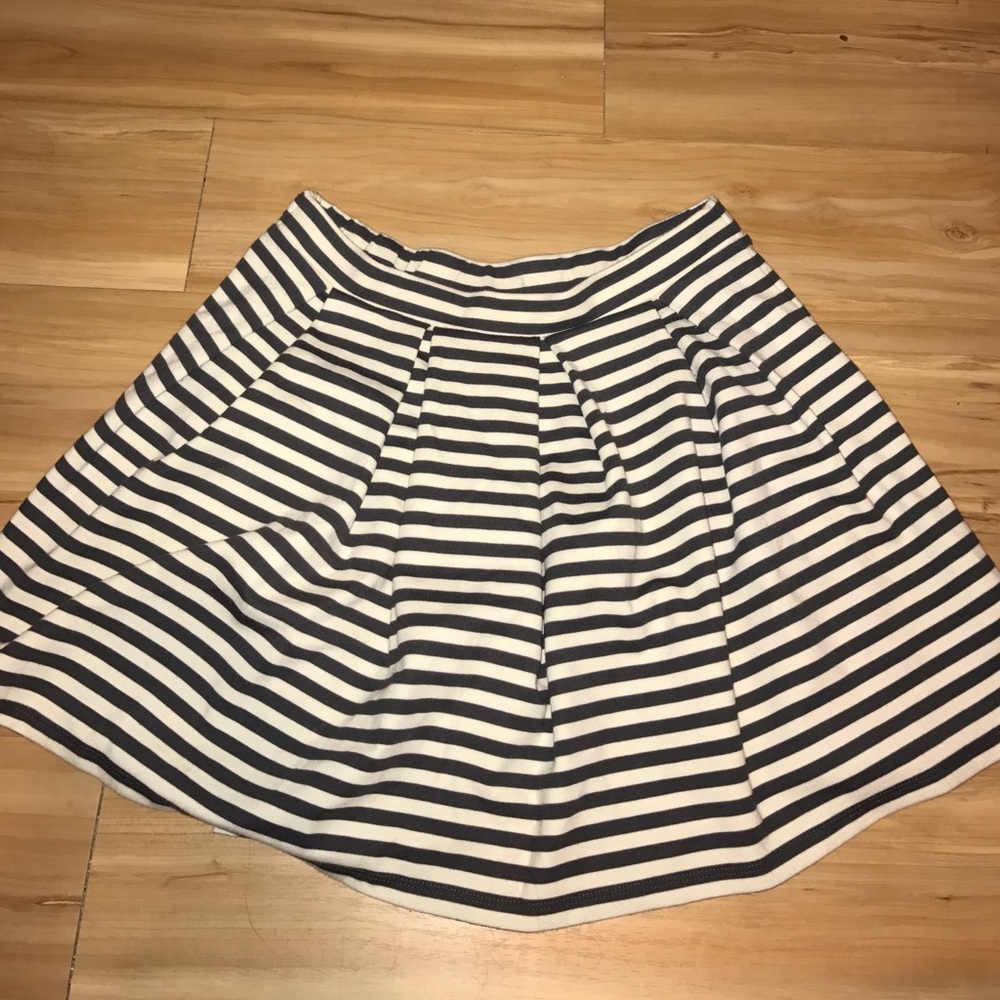 White and Grey Striped Skirt