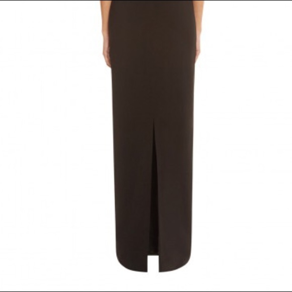 AQAQ black maxi dress w/ plunge and criss-cross - Picture 3 of 3