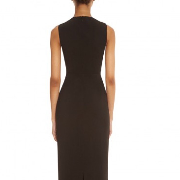 AQAQ black maxi dress w/ plunge and criss-cross - Picture 2 of 3