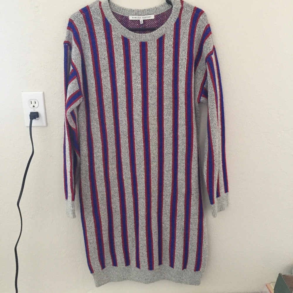 Striped sweater long sleeve dress