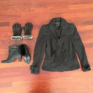 Black Long Sleeve Zip-up Jacket