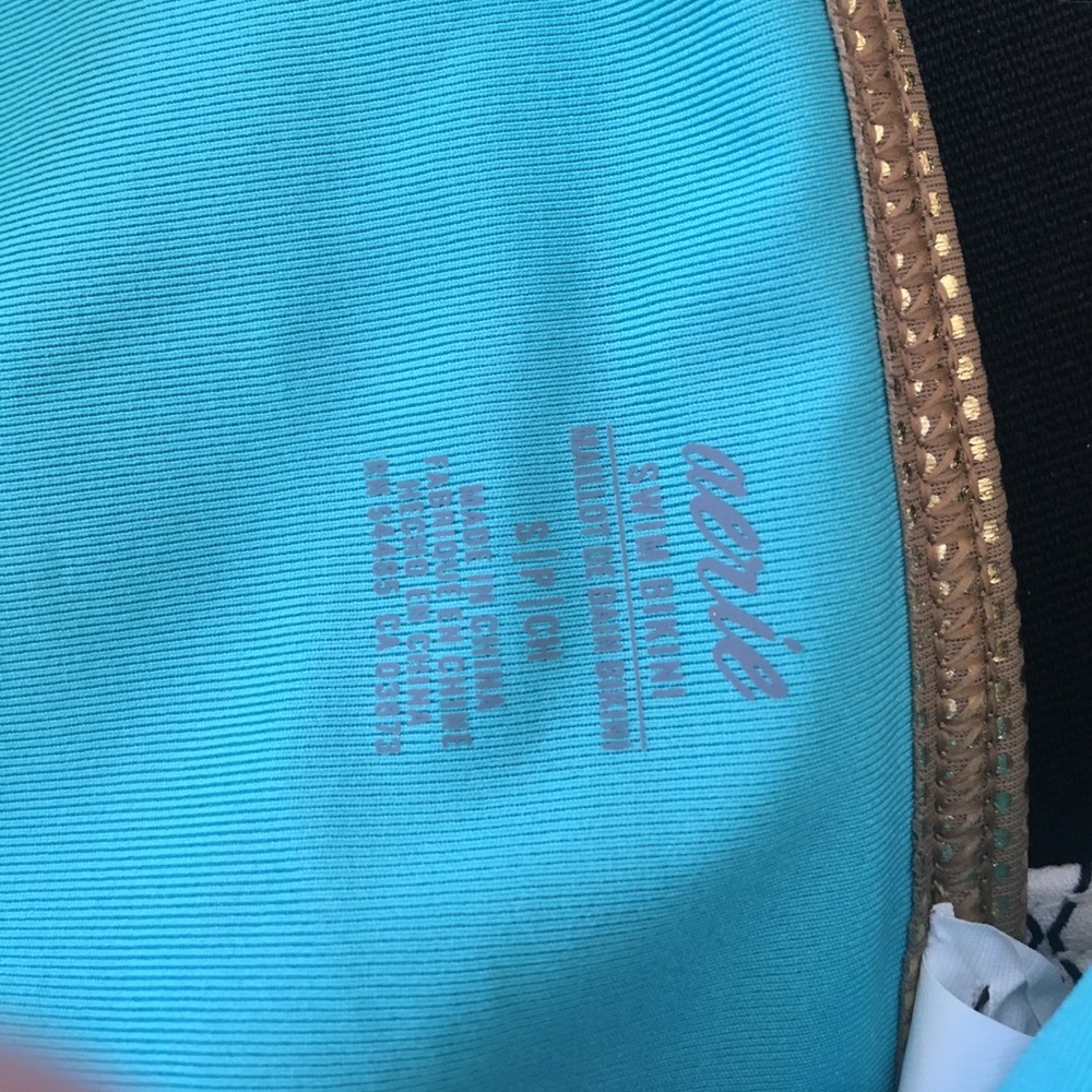 Aerie Blakely blue and gold bikini top and bottom - Picture 4 of 4