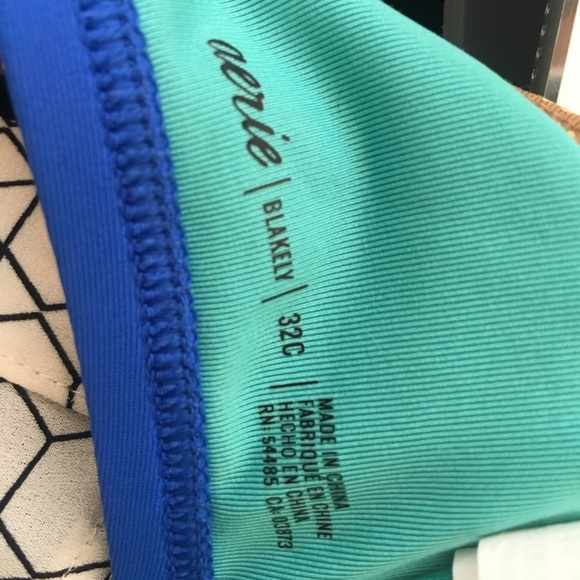 Aerie Blakely blue and gold bikini top and bottom - Picture 3 of 4