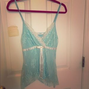 Baby blue strap blouse